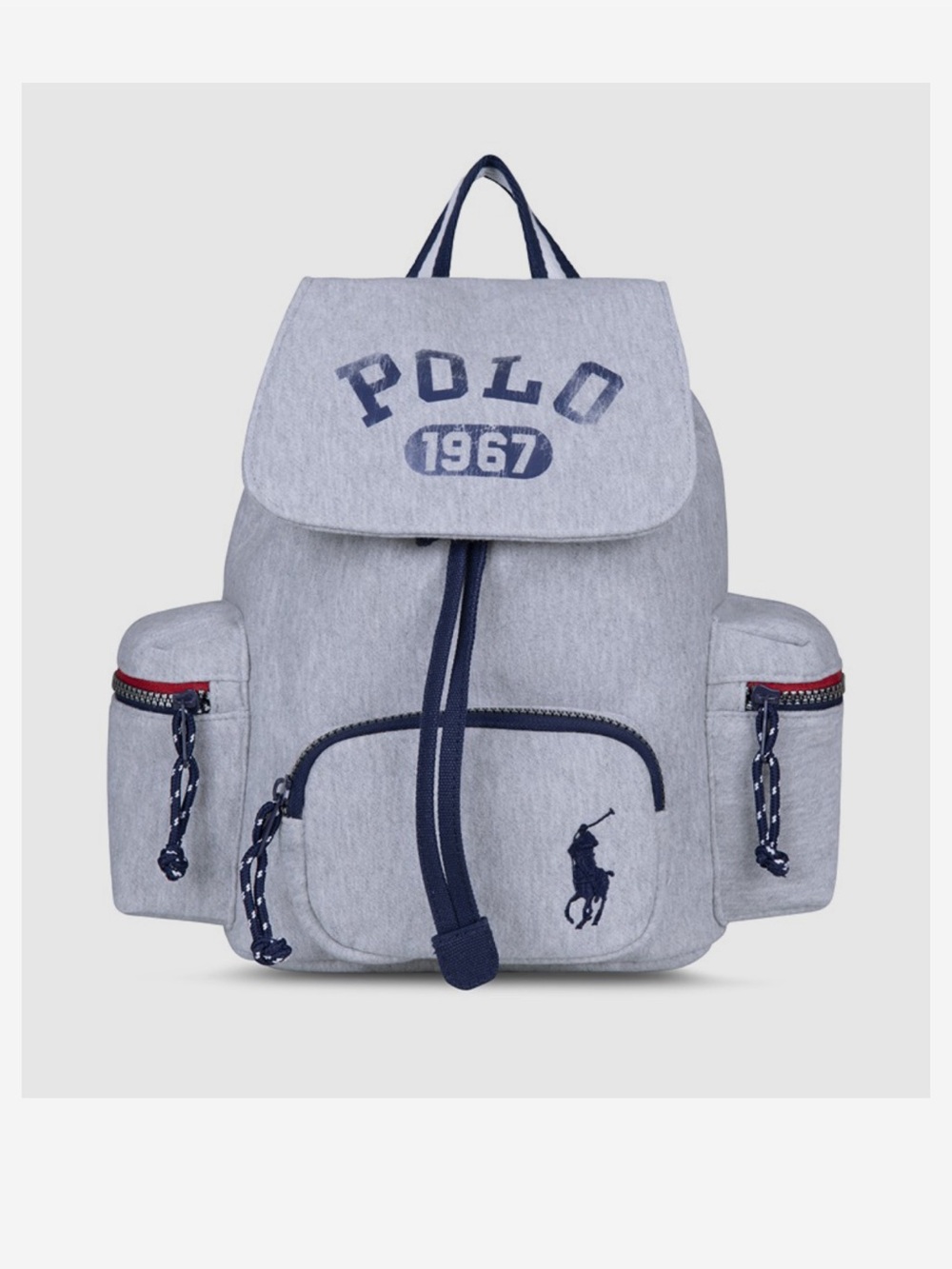 Polo by Ralph Lauren Light Gray and Navy fleece Backpack